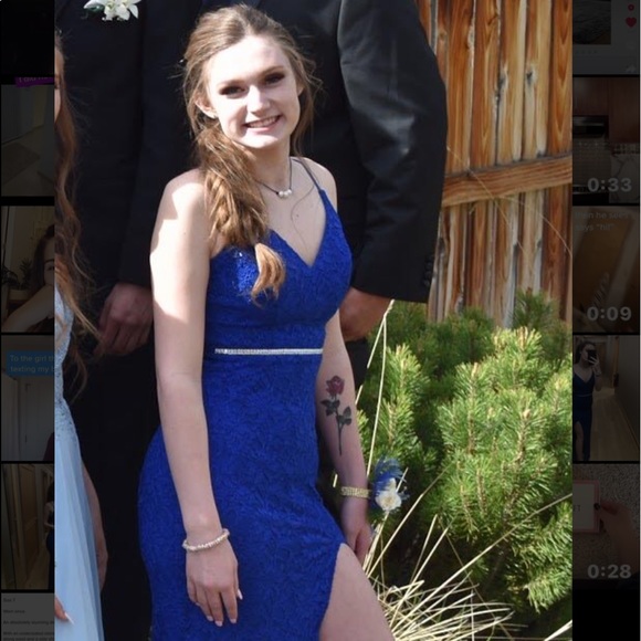 Jodi Kristopher Side Slit Rhinestone Dress - Picture 5 of 5